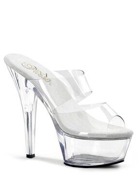 Pleaser Kiss 202 Womens Clear Platform Heels Sandals
